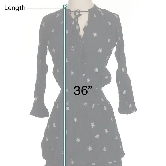 RAILS Jasmine Ruffle Hem Dress in Black Rivet Star Size Large - Picture 7 of 16